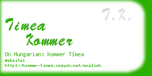 timea kommer business card